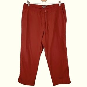 REI UPF 50+ Capri Hiking Nylon Pants Drawstring Red Rust Women's  sz 16
